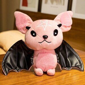 PINK Gothic Anime Bat Plush Stuffed Toy Adults Kids Horror Kawaii Gift